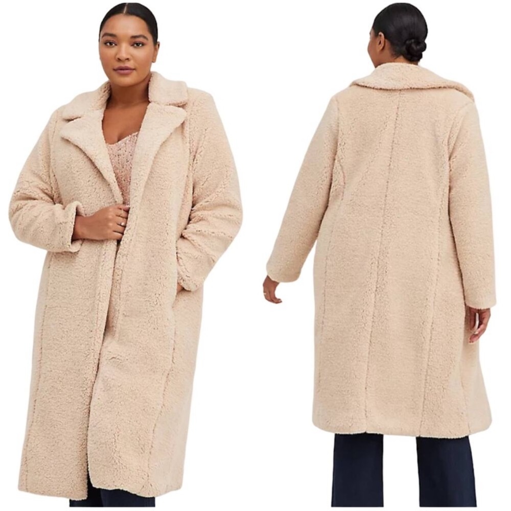 Torrid Tan Long Sherpa Coat - 1X